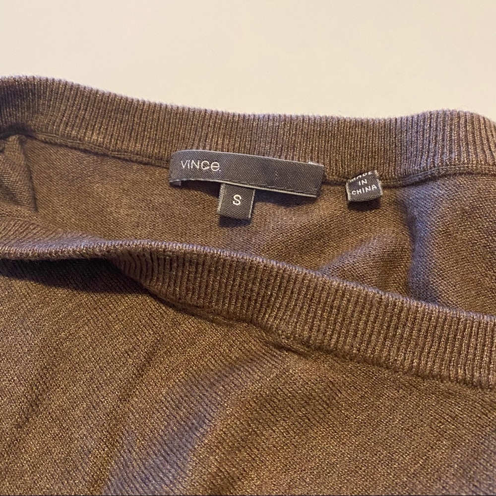 Vince Women's V-Neck Sweater - Tan - Picture 8 of 11